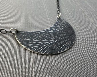 Sterling Silver Convergence Crescent Necklace