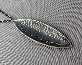 Sterling Silver Jonathan Swift Quote Necklace: May you live all the days of your life, version 2