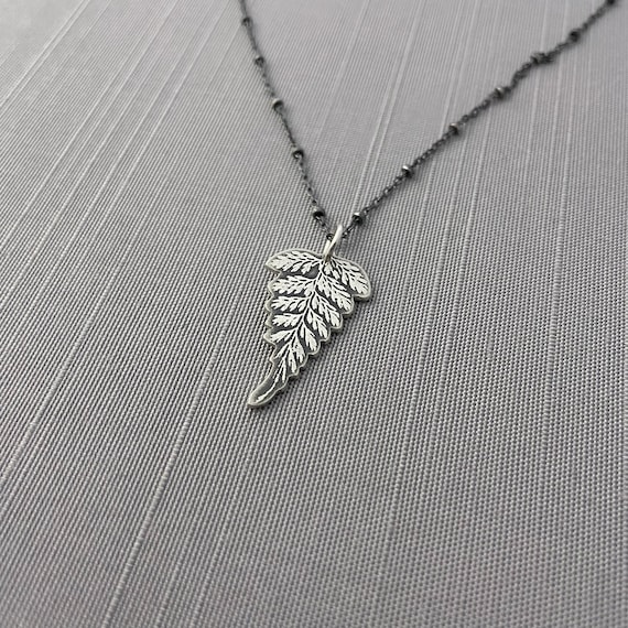 Sterling Silver Fern Frond Necklace - Etsy