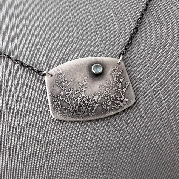 Prairie Moon Necklace: sterling silver and moonstone