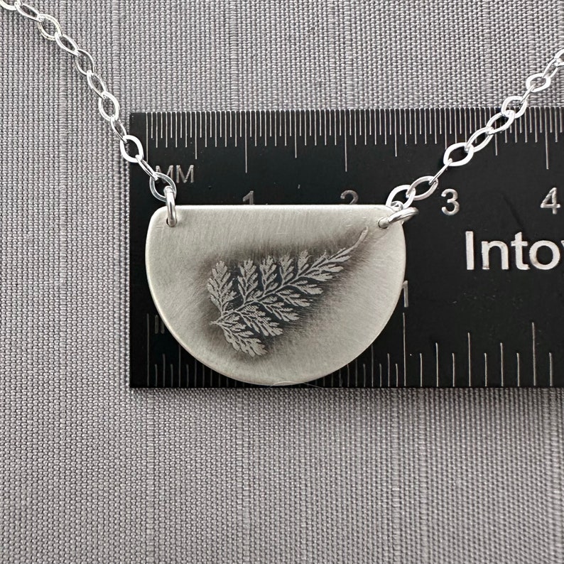 Sterling Silver Semicircle Fern Necklace image 5