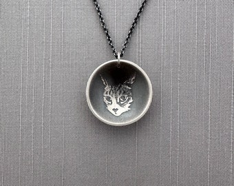 Sterling Silver Cat Necklace: Out of the Shadows