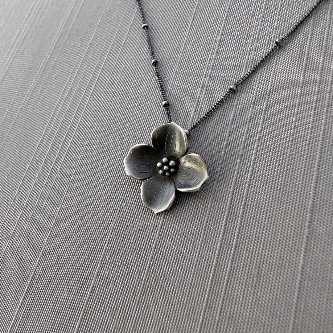 Sterling Silver Dogwood Blossom Necklace - Etsy