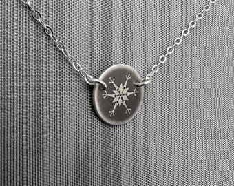 Tiny Sterling Silver Snowflake Necklace