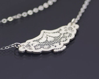 Etched Silver Lace Necklace (No. 2)