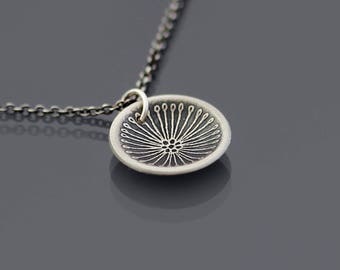 Tiny Sterling Silver Seed Pod Necklace