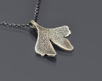 Sterling Silver Gingko Leaf Necklace