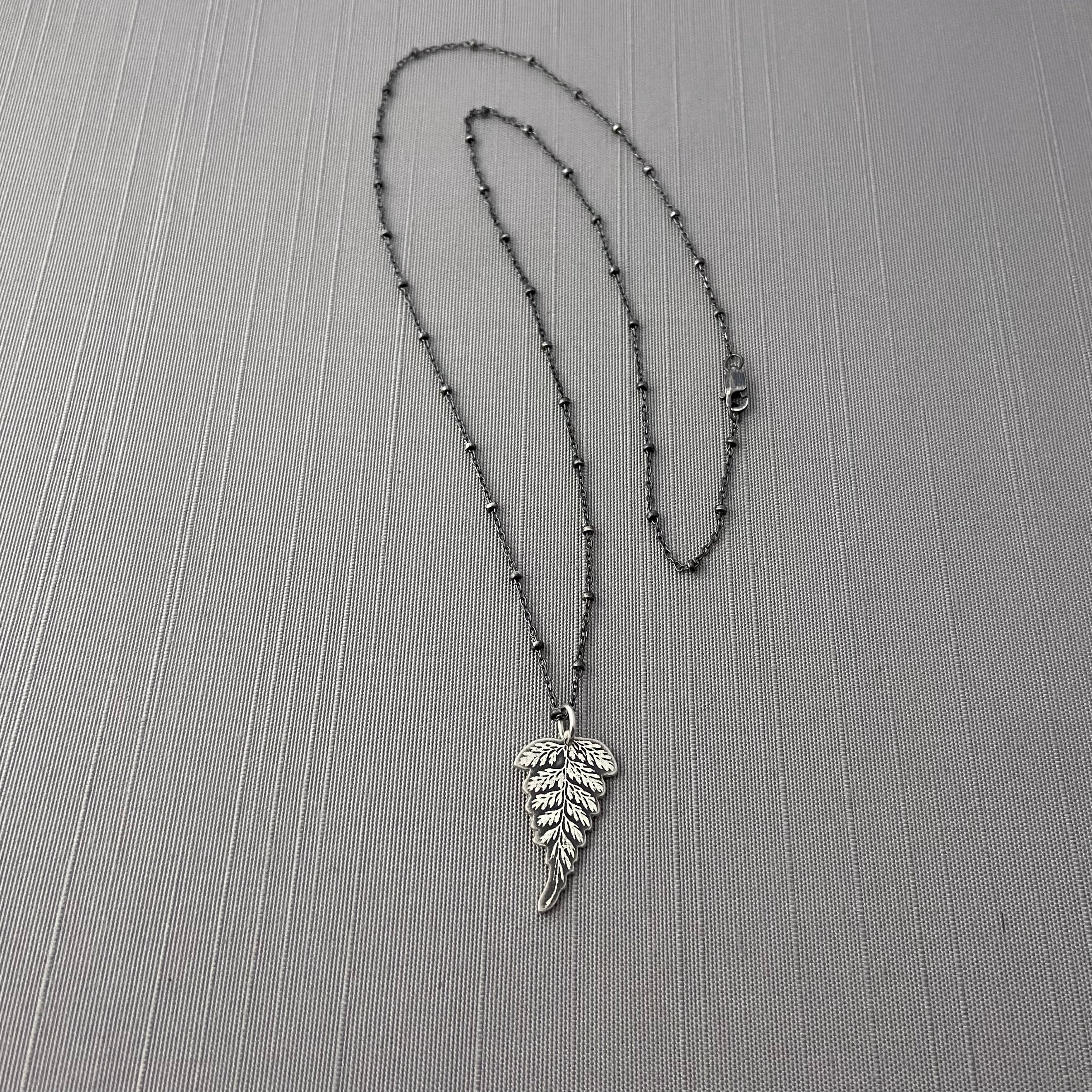 Sterling Silver Fern Frond Necklace - Etsy