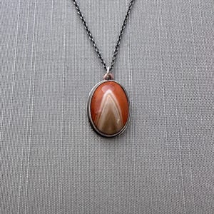 Sterling Silver and Agate “Flame” Necklace