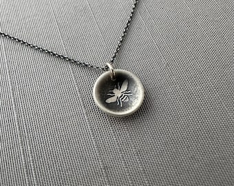 Tiny Sterling Silver Cupped Honey Bee Necklace