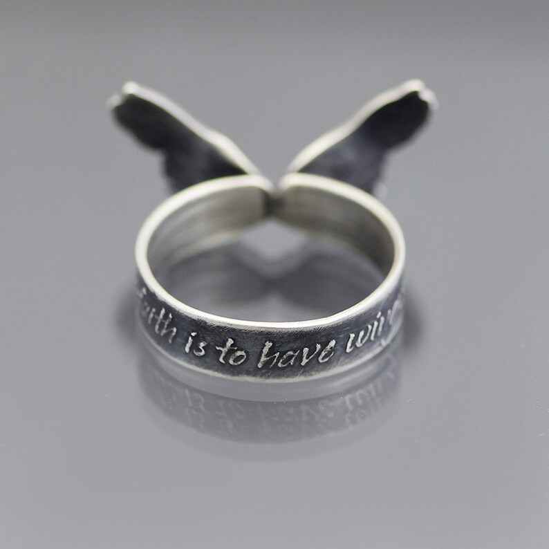 Sterling Silver Ring To Have Faith Is To Have Wings Etsy