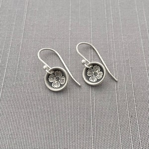 Tiny Sterling Silver Dogwood Blossom Earrings