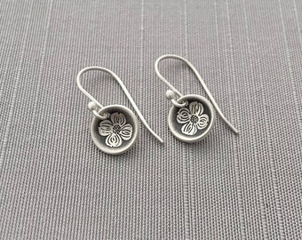 Tiny Sterling Silver Queen Anne's Lace Earrings