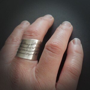 Hope is the Thing With Feathers Ring, Sterling Silver Emily Dickinson Ring image 5