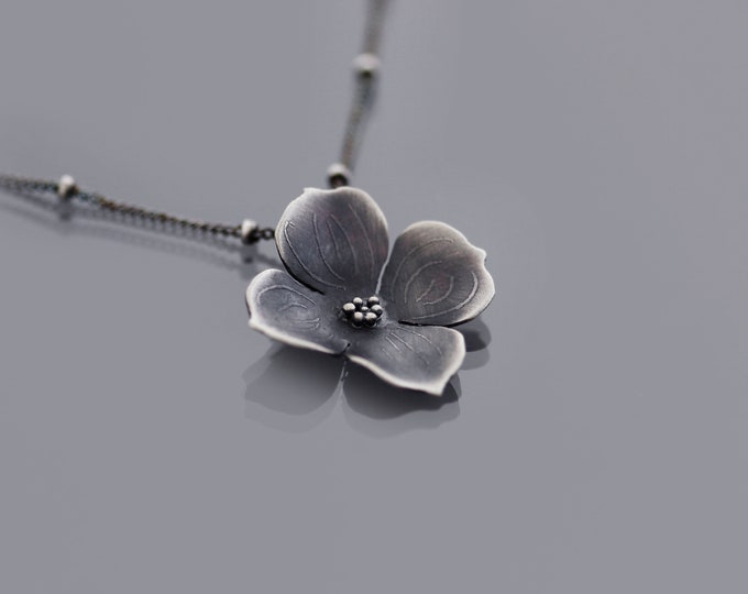 Sterling Silver Dogwood Blossom Necklace - Etsy
