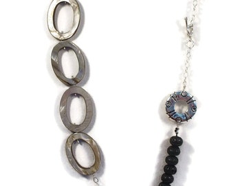 Black and Silver Toggle Necklace