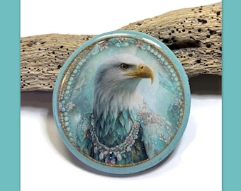 American Eagle Polymer Clay Pendant Bead Embroidery Cab