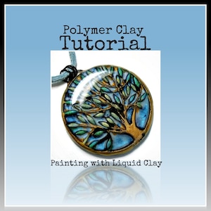 How to Paint with Liquid Polymer Clay Pendant Tutorial- Easy Jewelry Making Cabochon-Crafts