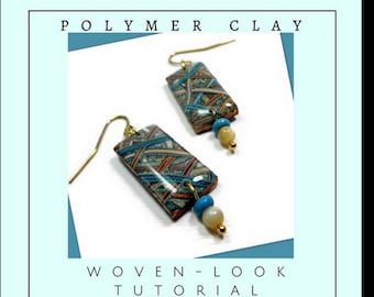 Polymer-Ton-Technik-Tutorial, gewebter Look-Schmuck, digitales Tutorial – organische Ohrring-Schmuckherstellung – einfache Polymer-Tutorial