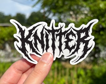 Knitter Metal Font Sticker - Matte Vinyl Weatherproof Sticker