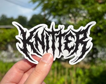 Knitter Metal Font Sticker - Matte Vinyl Weatherproof Sticker