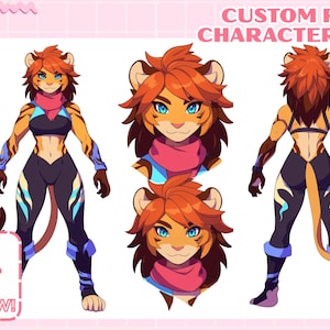 Hoja de personaje furry personalizada, hoja de referencia de fursona