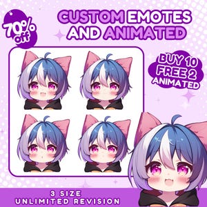 Custom Twitch Emotes, Animated Emotes, Vtuber Emotes, Kick Emotes, Sub Emote, Anime Emote, Pet Animal Emote For Your Stream Youtube Facebook