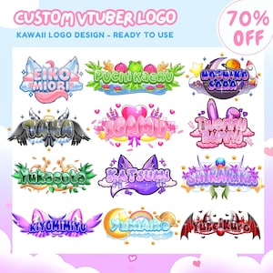 Personalisiertes Vtuber Logo | Animiertes Logo, Cute Logo, Chibi Logo, Kawaii Logo Text, GIFTuber Logo, Logo For Stream, Logo Coupion