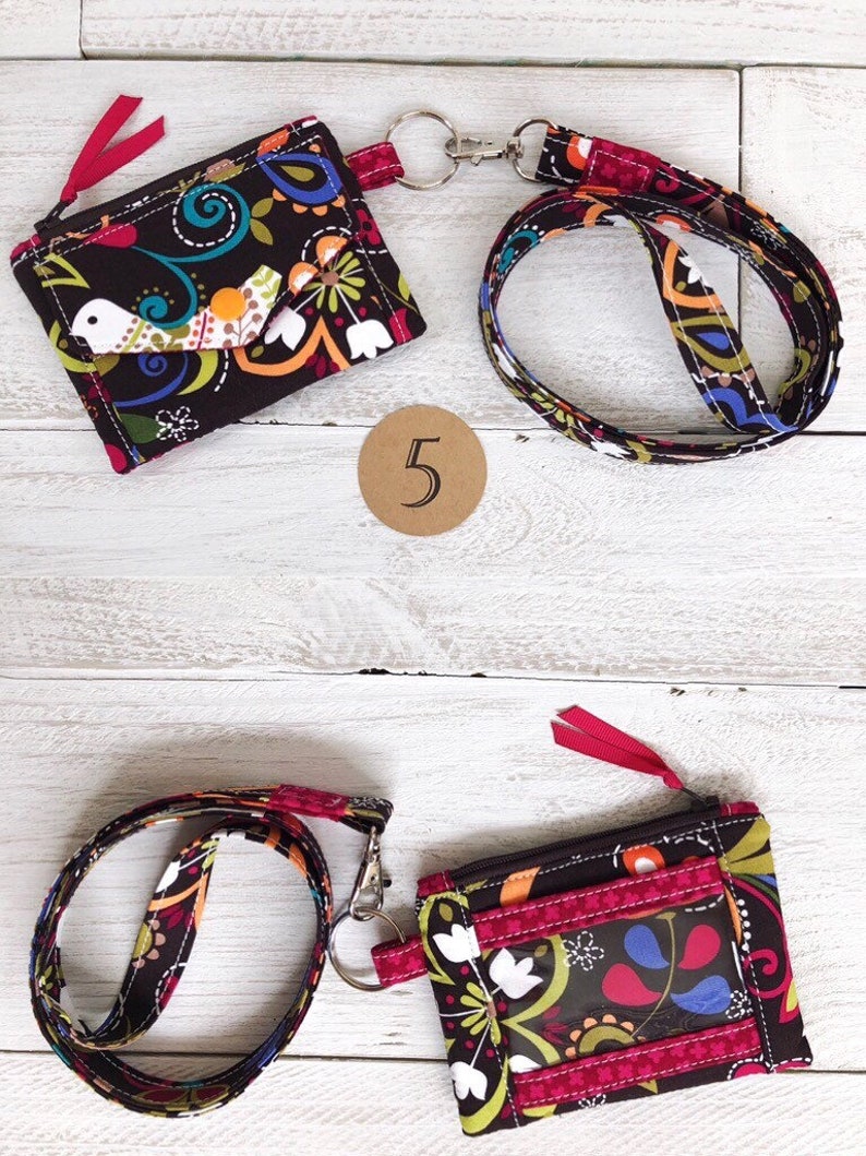 Zip ID Wallet Lanyard ID Case Card Wallet Key Fob Zipper Etsy