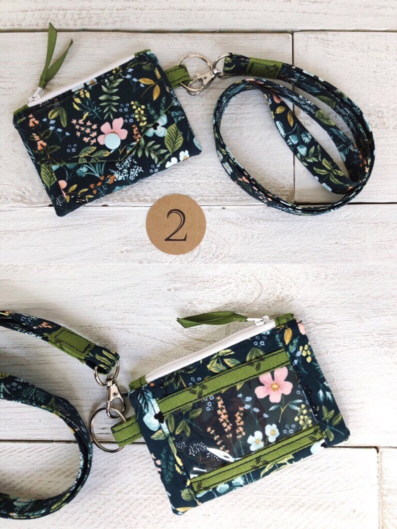 Zip ID Wallet Lanyard ID Case Card Wallet Key Fob Zipper Etsy