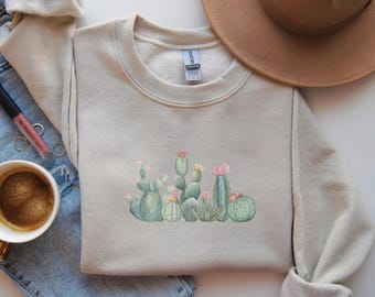 Cactus Sweatshirt Cute Cactus Design Gift for Cactus Lover Sweatshirt Cute Boho Sweatshirt
