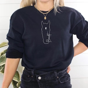Customized Horse Sweatshirt Personalized Horse Outline Sweatshirt Horse Lover Gift Horse Sweater