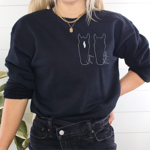 Felpa con cavallo personalizzata, maglione con cavallo