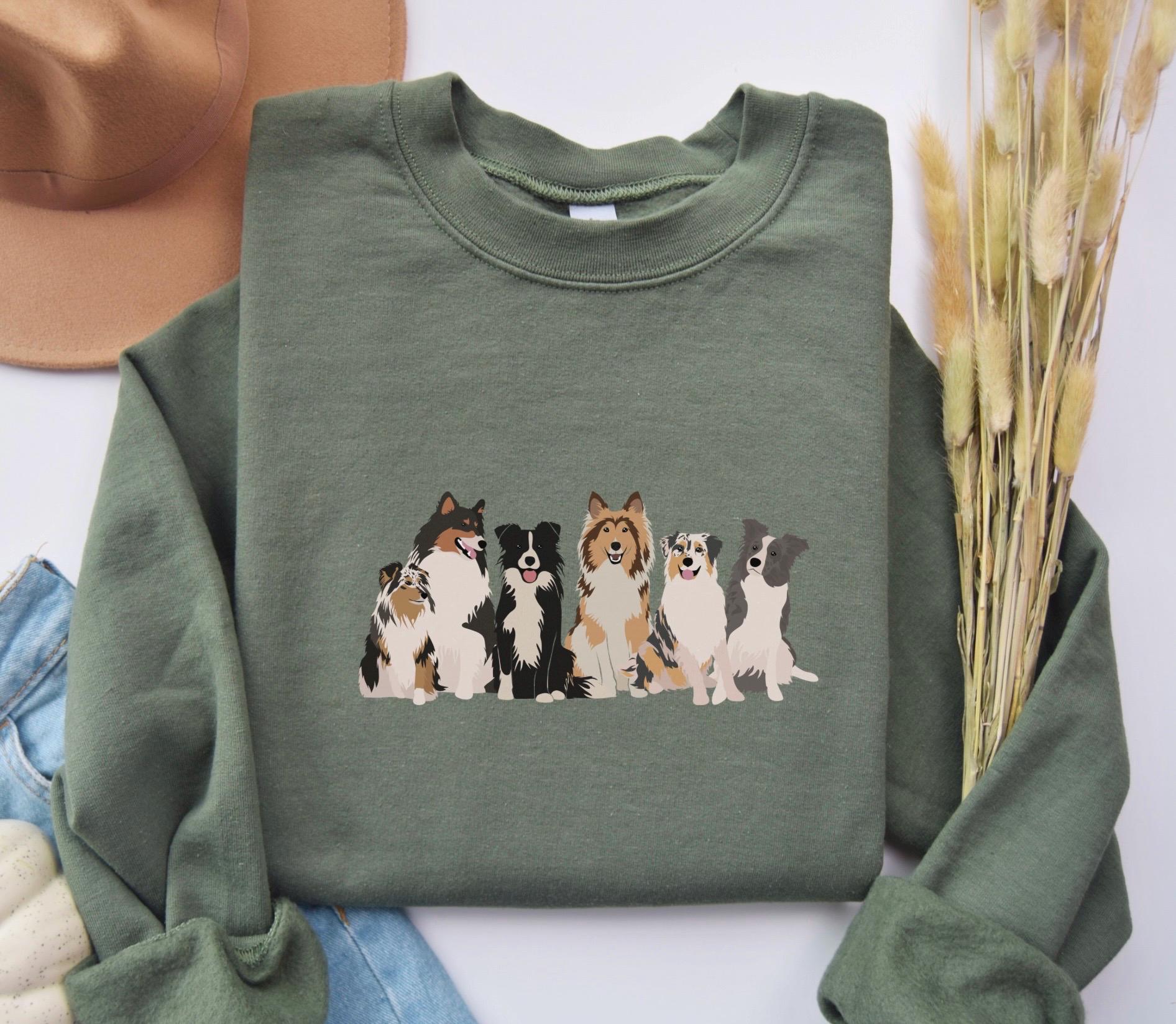 Border Collie and Sheep Sweater - Etsy