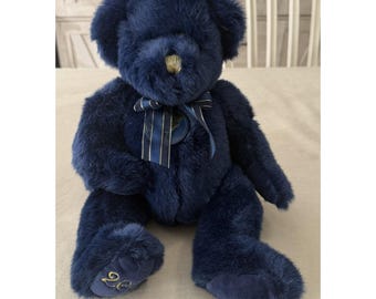 Vintage Build A Bear Blue Teddy Bear Plush 2001 Y2K Collectible Cozy Gift