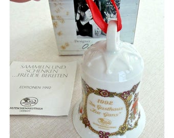Vintage Hutschenreuther 1992 Porcelain Bell Ornament Ole Winther Germany Box