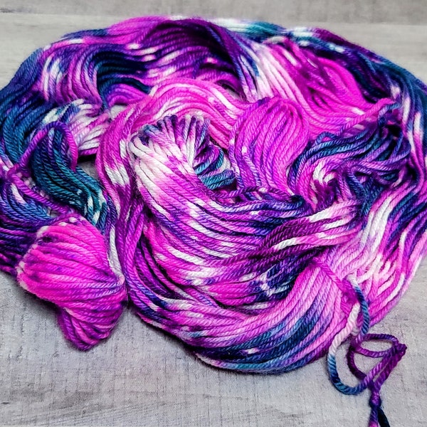 Neon Galaxy | Hand Dyed | Mini Sock Yarn | 85/15 Superwash Merino Wool/Nylon, Knitting, Crochet