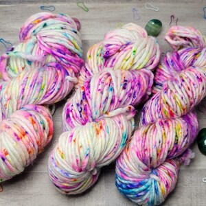 Confetti Pop Bulky Yarn, Custom Hand Dyed, Speckles, 100% Superwash ...
