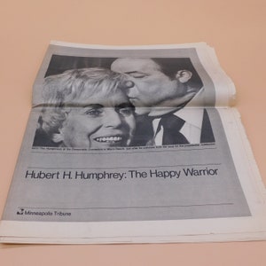 Vintage Hubert Humphrey Death Minneapolis Tribune Special Insert, 1978 (R132)