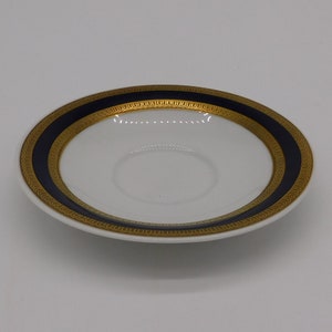 Vintage Blue and Gold Band Saucer, Marked, Porzellanfasrik Bavaria, Great Vintage Condition (6488)