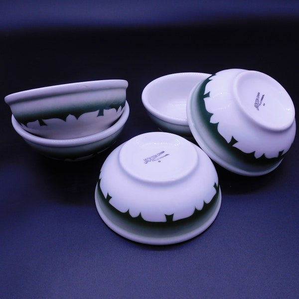 Classic Vintage Jackson China Restaurant-Ware Small Bowl - Dark Green Mercury Pattern (7137)