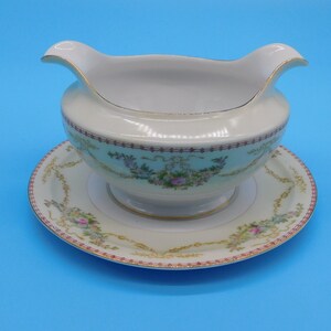 Vintage Meika China Double Gravy Boat (6658)
