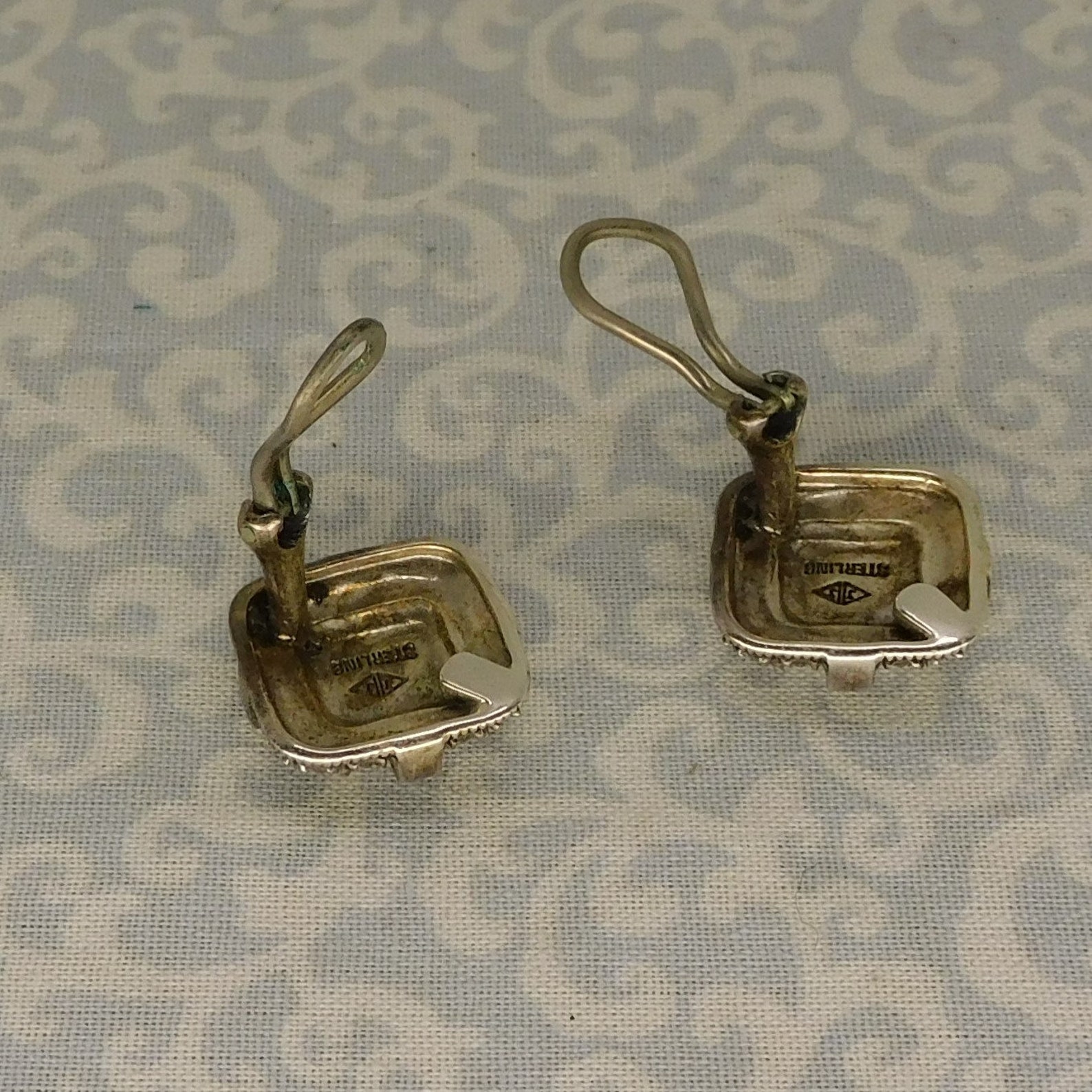 Vintage Judith Jack Marcasite Clip On Earrings Square Etsy