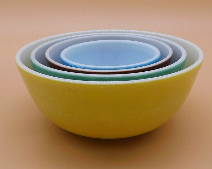Vintage Set of 4 Nesting Mixing Bowls, Pyrex, 6770 Etsy