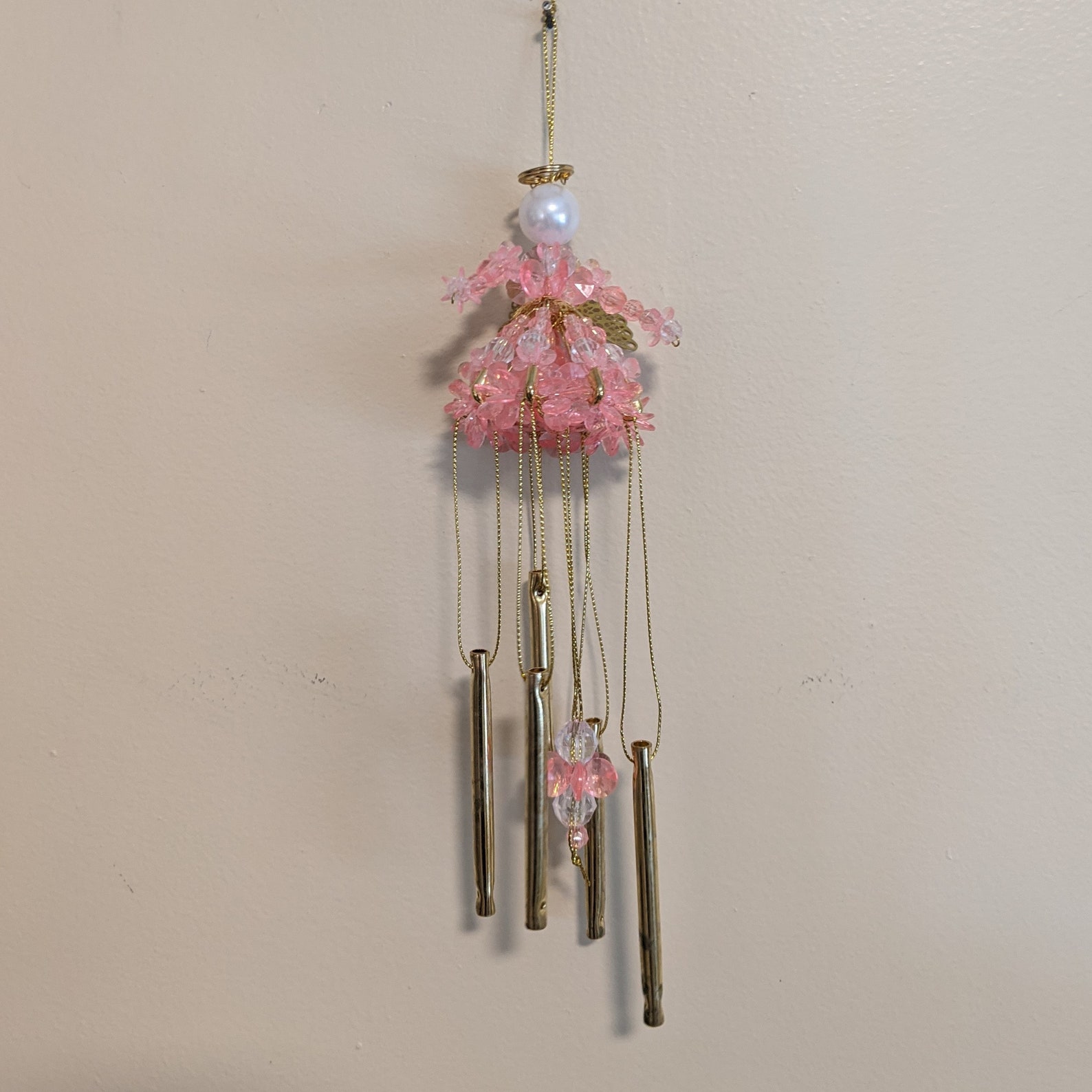 Angelic Beaded Doll Wind Chime Hand Made Pretty Pink Home Etsy