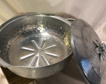 Vintage Everlast Hand Forged Aluminum Lid Serving Dish Casserole Pyrex Missing 466