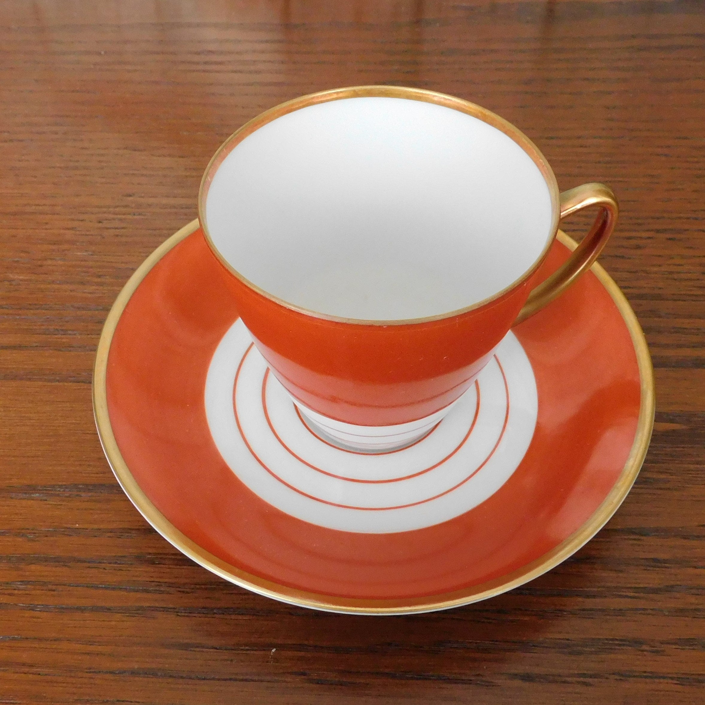 Vintage Orange Pattern Cup and Saucer Porsgrund China Made Etsy