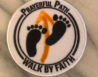 Camino de Santiago Pilgrimage Patch, Prayerful Path, Walk by Faith