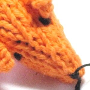 Knit Catnip Mouse Cat Toy is Blaze Orange Cotton image 3