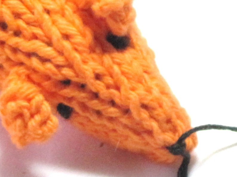 Knit Catnip Mouse Cat Toy is Blaze Orange Cotton image 3